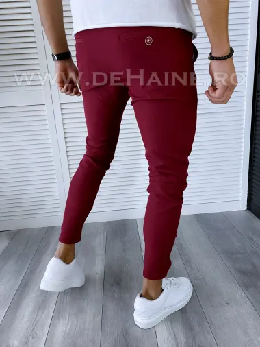 Pantaloni barbati casual regular fit grena B1734 U3 A3-3